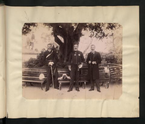 Governor Robinson with two men c.1895