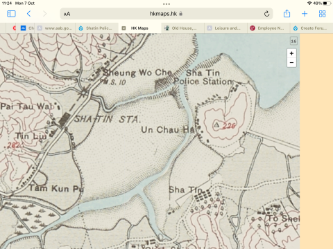 1908 map Shatin Police station