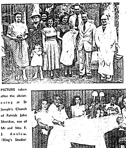 Mr and Mrs F.J. Anslow and son The Hong Kong Telegraph page 8 30th April 1949