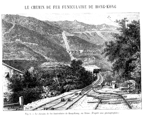 Peak Tram under construction 1887