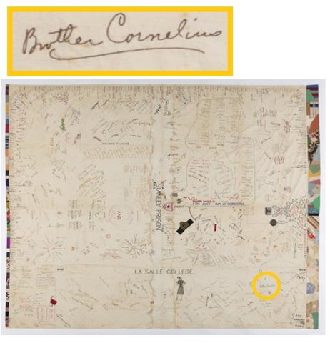 Brother Cornelius' signature on the Day Joyce Sheet