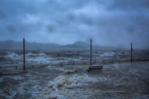 Heng Fa Chuen in typhoon Hato