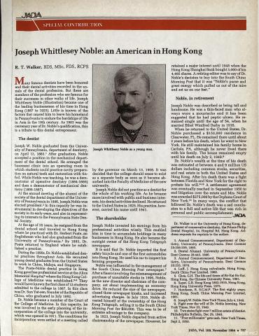 Profile of Dr. Joseph Whittlesey Noble