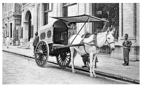 Horse and cart working supposedly in Hong Kong-1900s