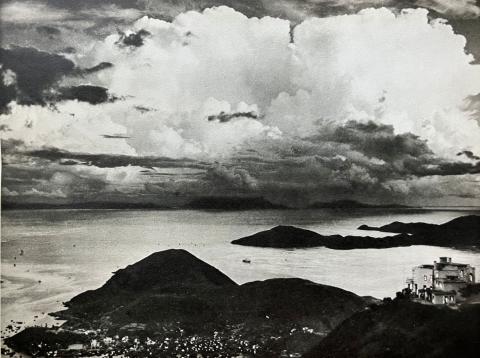 1954 - Evening view of Lamma Channel from La Hacienda, Mt. Kellett