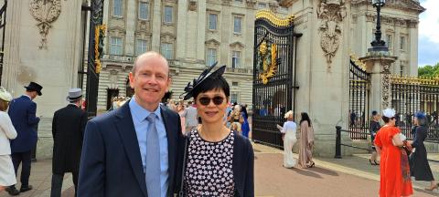 David & Grace attending the garden party