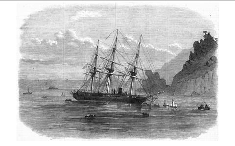 HMS Cadmus, aground Salcombe  April 1864