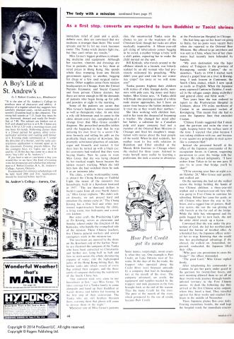 Ethel Groce, Lady with a Mission, article in Maclean's, 1961 - page 3