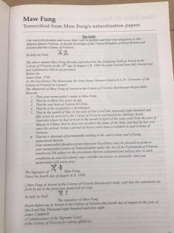Transcription of Chung Mow Fung’s naturalisation papers