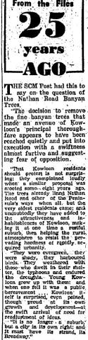 1934 Decision to Remove Trees on Nathan Road