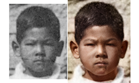 Before and after - photo restoration and colourisation