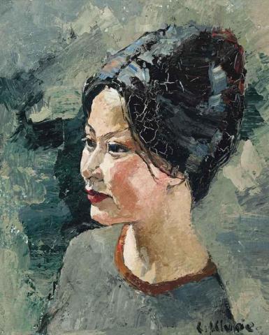 Constantin Kluge, painting of an Asian lady