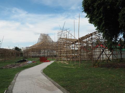 Tung Chung, Hung Sing Temple event scaffoldings