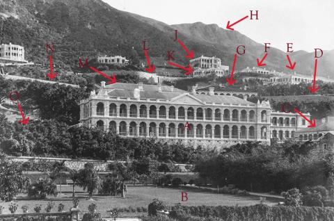 mental hospital and surrounding buildings 