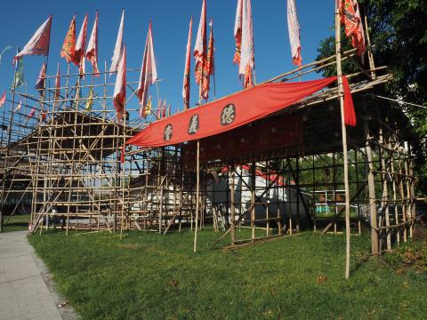 Hau Wong Birthday celebration scaffoding, Tung Chung