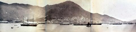 Panorama of Victoria from the harbour c.1870