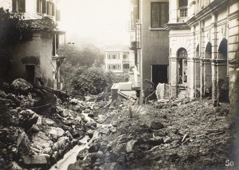 HONG KONG RAINSTORM 19TH JULY 1926. / PATH FROM KENNEDY ROAD TO TRAMWAY PATH
