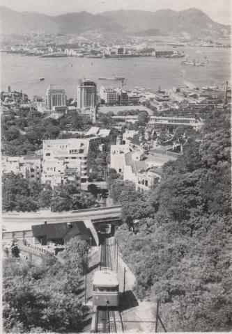 Peak Tram & harbour, 1951