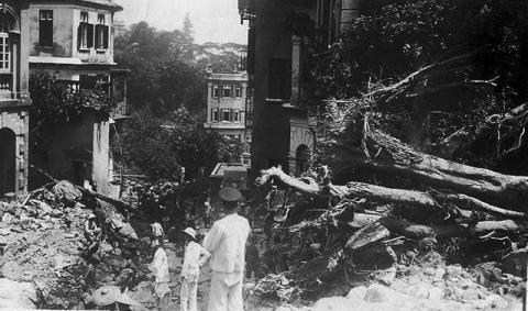 Hong Kong Rainstorm 19 July 1926 - Path from Kennedy Road to Tramway Path