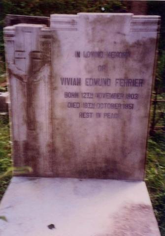 1951 - grave marker for Vivian Edmund Ferrier