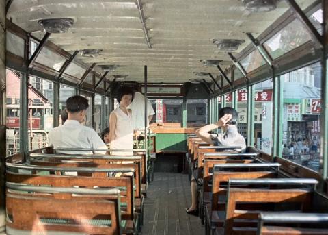 1966 - riding on the upper deck of the tram