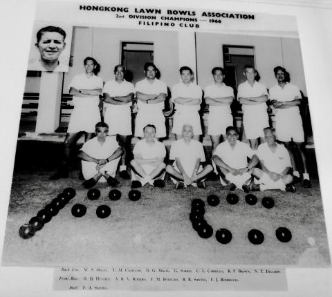HK lawn Association Bowls. 2nd Division Champions - 1966. Filipino Club