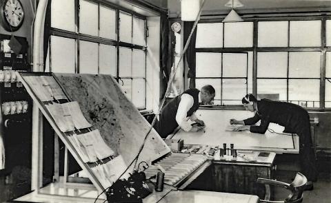 London's Croydon airport control tower tracking aircraft