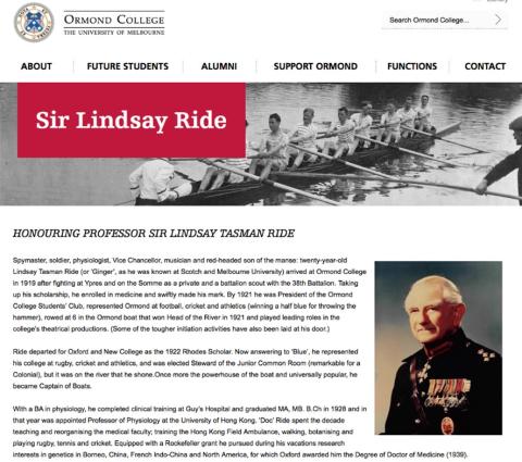 Ormond College Obituary, part I