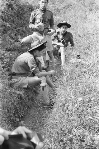 Scouts resting after hiking 2