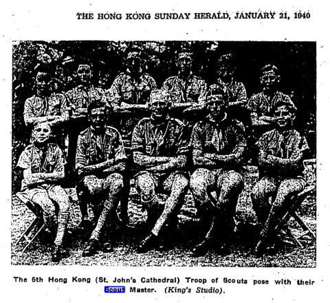 5th Hong Kong (St John's Cathedral) Troop 21 January 1940