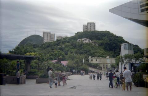 Outside the Peak Tower, summer 1998