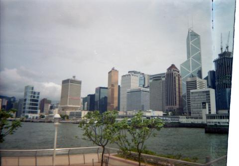 View of Central waterfront from the Lantau ferry, summer 1998