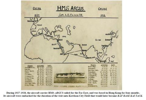HMS ARGUS CHINA CRUISE  1927 !928