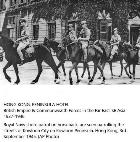Patrolling horse riders-Kowloon-1945