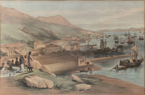 View of Victoria looking west from the garden of the Chief Justice  (1846)