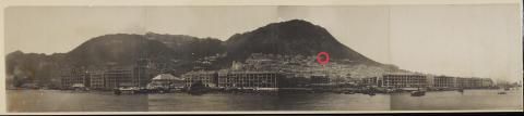 29 Conduit Road circled on 1906 Panorama of Hong Kong