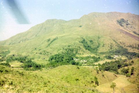 View from the air – 2 Wessex on the ground in the distance