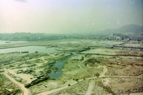 View from the air – reclamation next to Kai Tak