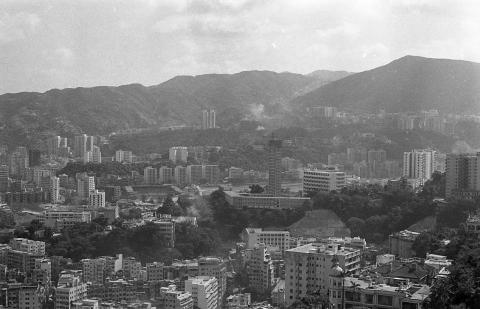 View from Kennedy Road apartment towards the HK Stadium & Happy Valley