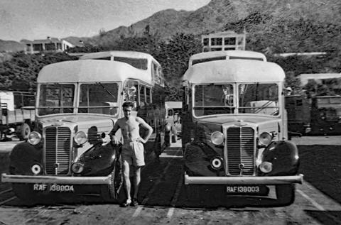 RAF Kai Tak raised seating coaches-1950s