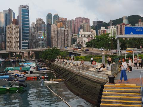 Causeway Bay Typhoon Shelter, at lower tide