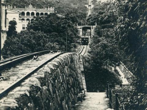 Peak Tram bridge over Kennedy Road 1910s