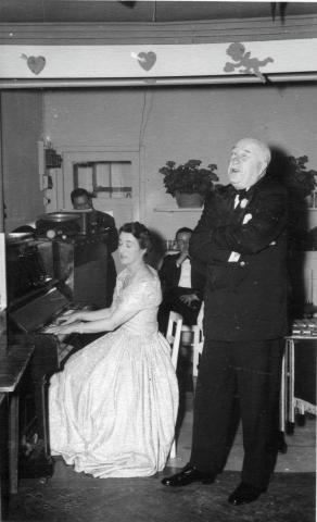 1950s George Marden at Wheelock Marden Valentine's Day party