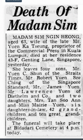 Death of Madam Sim