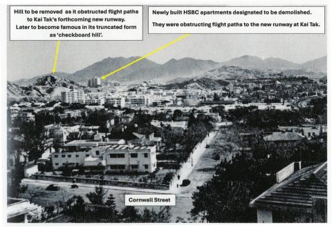 Kowloon Tong HSBC flats to be removed + adjacent hill circa 1957