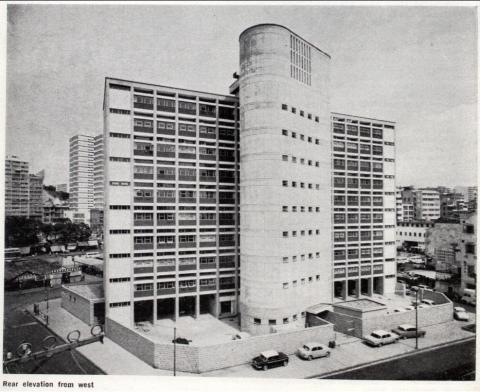 Yau Ma Tei Jockey Club Polyclinic: View from west
