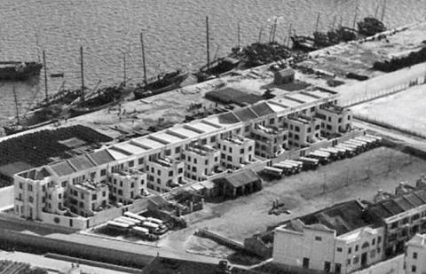 Kai Tack Motor Bus Co. depot at Kai Tak bund-1936