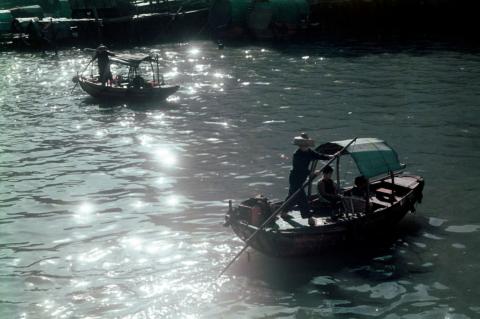 Sampan Rowing at Typhoon Shelter