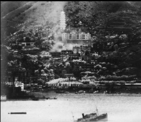 Japanese bombardment of HKSRA 25 Medium Battery position around Tiger Palm Garden on December 16