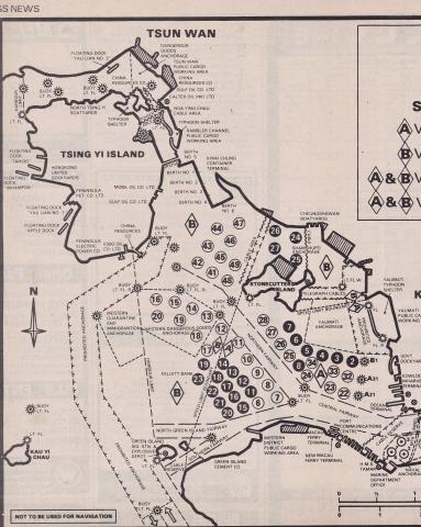 Hong Kong Port Map Western Harbour 1983